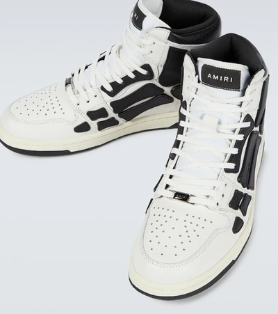 Shop Amiri Skeleton High-top Sneakers In White Black