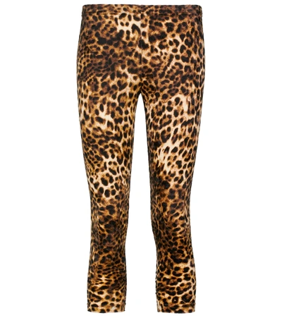 Shop Junya Watanabe Leopard-printed Mid-rise Leggings In Brw/blk