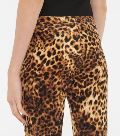 Shop Junya Watanabe Leopard-printed Mid-rise Leggings In Brw/blk