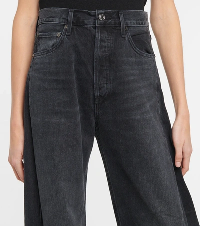 Shop Agolde Cleo High-rise Tapered Jeans In Shambles