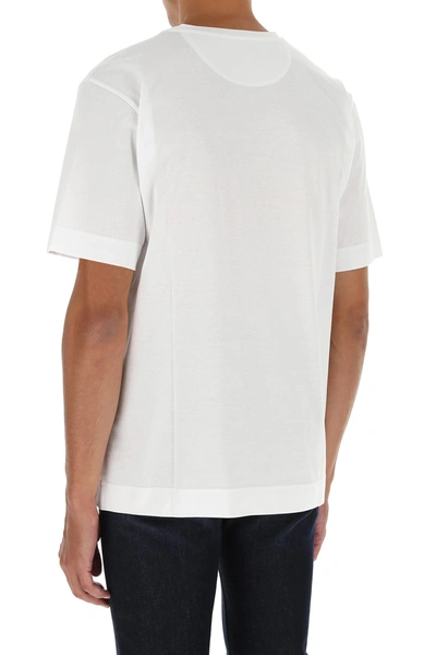 Shop Fendi White Cotton T-shirt  White  Uomo L