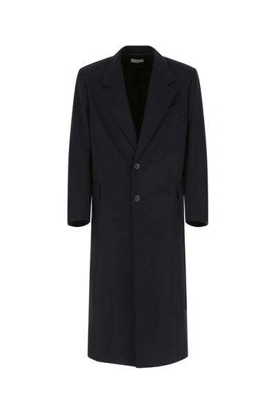 Shop Dries Van Noten Midnight Blue Wool Coat  Blue  Uomo L