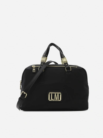 Shop Love Moschino Nylon Bag With Logo Lettering In Black