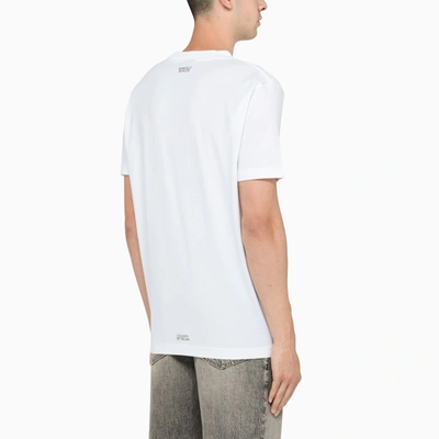 Shop Marcelo Burlon County Of Milan White Logo-embroidery T-shirt