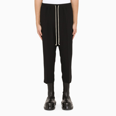 Shop Rick Owens Black Harem Cropped Trousers