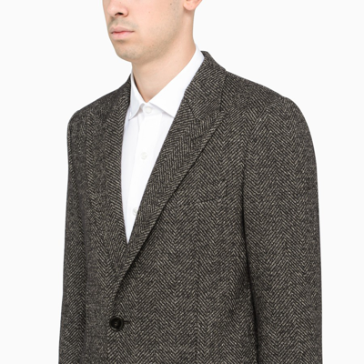 Shop Dolce & Gabbana Gray Single-breasted Coat In Grey