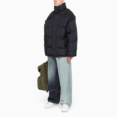 Balenciaga 50/50 Wide-leg Embroidered Colour-block Jeans In Blue