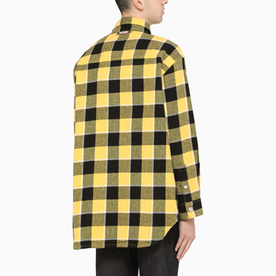 Shop Evisu Plaid Sfera Ebbasta X  Shirt In Yellow