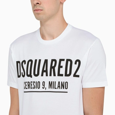 Shop Dsquared2 White T-shirt With Contrasting Logo Lettering