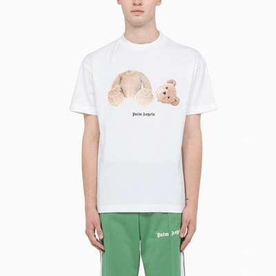 Shop Palm Angels White Bear T-shirt