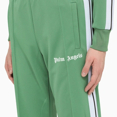 Shop Palm Angels Green Track Pants In ["green"/ "white"]