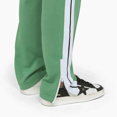 Shop Palm Angels Green Track Pants In ["green"/ "white"]