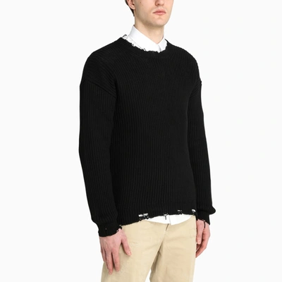 Shop Dsquared2 Black Vintage Effect Sweater With Logo
