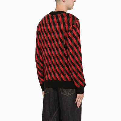 Shop Ferragamo Black/red Striped Sweater In Green