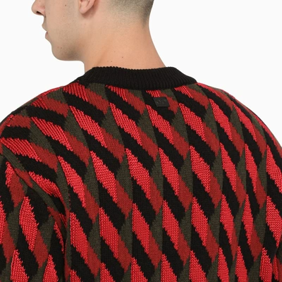 Shop Ferragamo Black/red Striped Sweater In Green