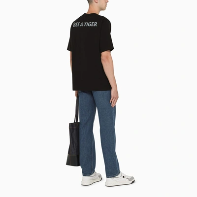 Shop Kenzo Black T-shirt With Contrasting Print