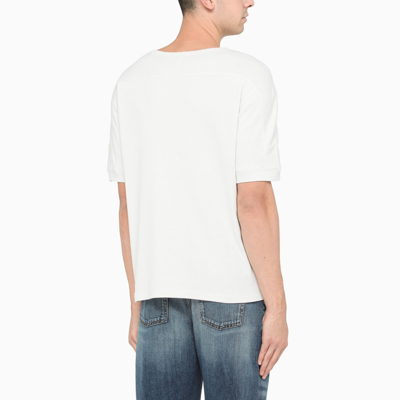 Shop Saint Laurent Ecru Vintage T-shirt In White