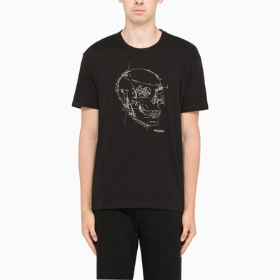 Shop Alexander Mcqueen Black Skull-print T-shirt