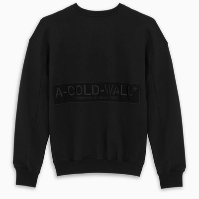 Shop A-cold-wall* Black Logo-embroidery Crewneck Sweater