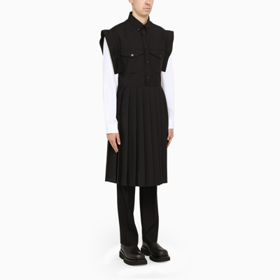 Shop Burberry Black Folds Chemisier Dress
