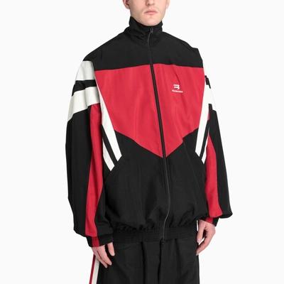 Shop Balenciaga Black Red And White Tracksuit Jacket