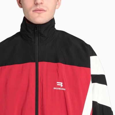 Shop Balenciaga Black Red And White Tracksuit Jacket