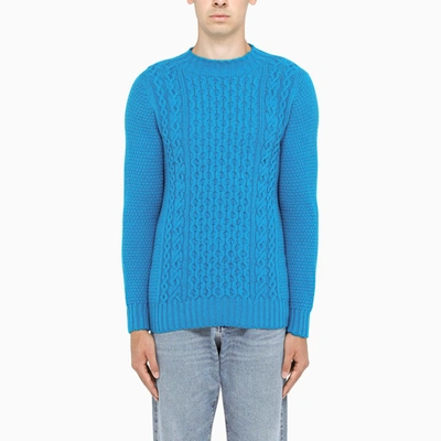 Shop Drumohr Light Blue Braided-trim Sweater