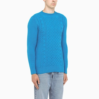 Shop Drumohr Light Blue Braided-trim Sweater