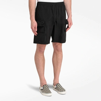 Shop Stampd Black Cotton Cargo Shorts