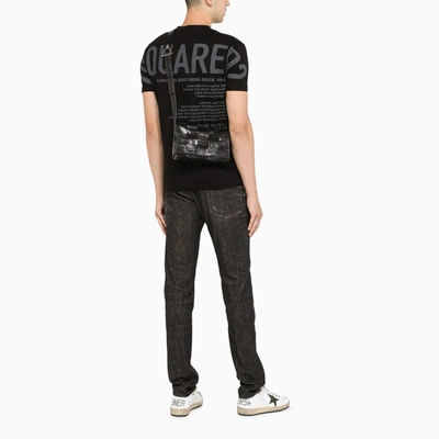 Shop Dsquared2 Black T-shirt With Contrasting Logo Lettering