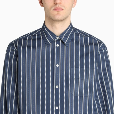 Shop Phipps Navy And White Striped Shirt In Blue