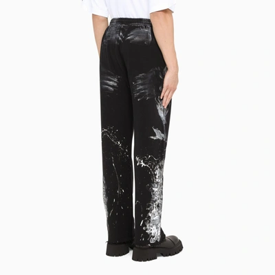 Shop Balenciaga Black And White Regular Trousers