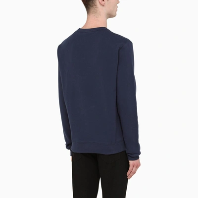 Shop Saint Laurent Blue Crewneck Sweatshirt In ["blue"/ "print"]