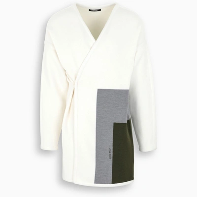 Shop A-cold-wall* Colour-block Wool Cardigan In Beige