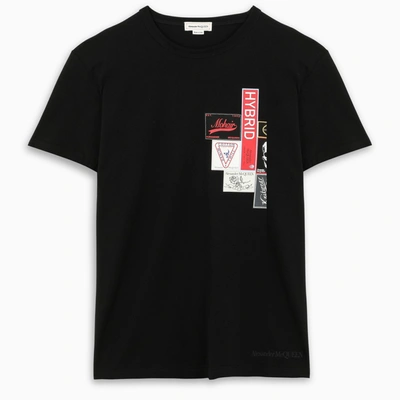 Shop Alexander Mcqueen Black Printed T-shirt