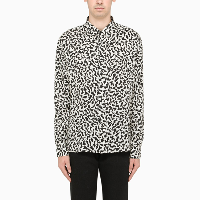 Shop Saint Laurent Shirt With Sparkle Print In White