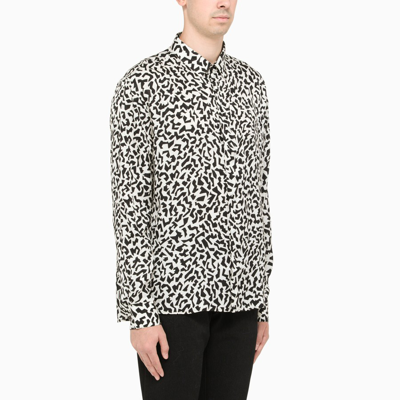 Shop Saint Laurent Shirt With Sparkle Print In White
