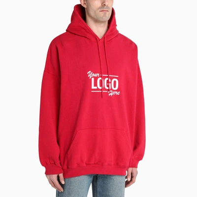 Shop Balenciaga Fuchsia Hoodie In Red