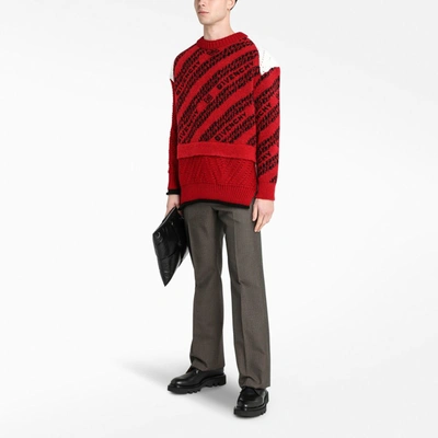 Shop Givenchy Patchwork Logo Chaine Sweater In Red