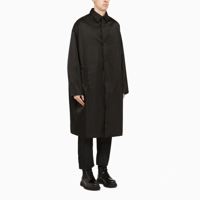 Shop Prada Black Satin Coat