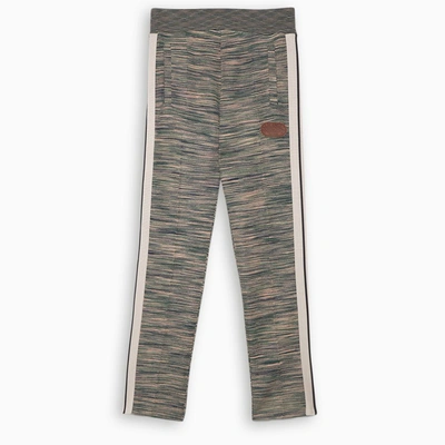 Shop Palm Angels Melange Grey Logo Track Pants