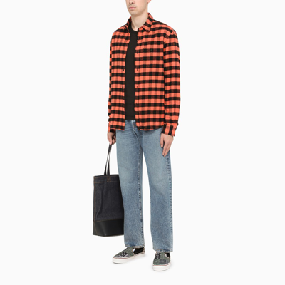 Shop Kenzo Black And Orange Casual Shirt