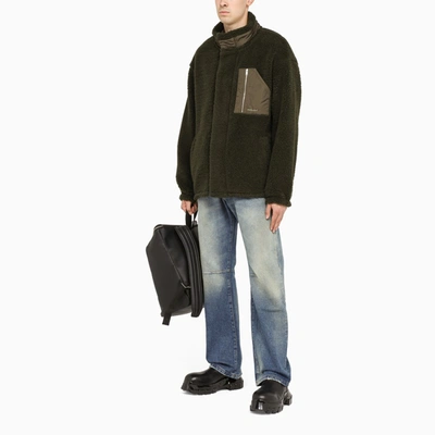 Shop Ambush Military Green Fleece Zip Sweatshirt In Brown