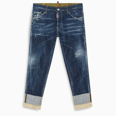 Shop Dsquared2 Blue Cropped Jeans