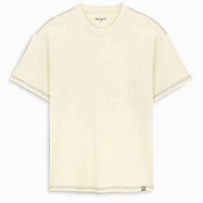 Shop Carhartt Ivory Contrasting-stitching T-shirt In White