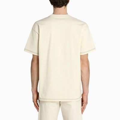 Shop Carhartt Ivory Contrasting-stitching T-shirt In White