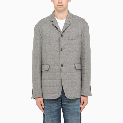 Shop Thom Browne Grey Padded Single-breasted Jacket