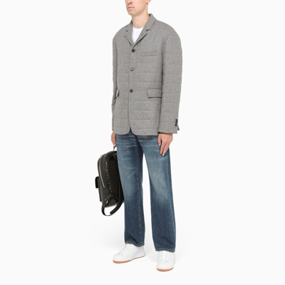 Shop Thom Browne Grey Padded Single-breasted Jacket