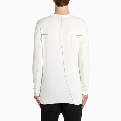 Shop Thom Krom White Long-sleeved T-shirt With Stitching Detail