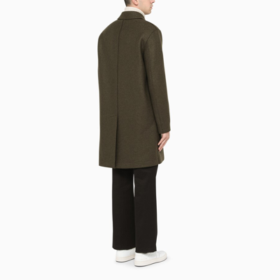 Shop Harris Wharf London Green Single-breasted Coat